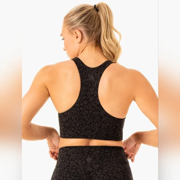 Ryderwear NWOT Rotation Black Leopard Sports Bra Large - Picture 2 of 10